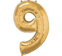 Ballon Aluminium Chiffre 9 Or 86 Cm 34 Qualatex© - Or - 42 / 106cm G