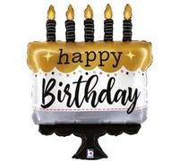 ballon aluminium forme gâteau anniversaire 56x71cm - générique 25281-p
