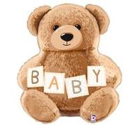 ballon aluminium forme ours peluche bébé 49x58cm - générique 25548-p