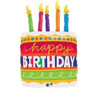 Ballon Aluminium Gâteau D'anniversaire 89 Cm 35 Qualatex© - Multicolores - 35 / 89 cm Multicolore G