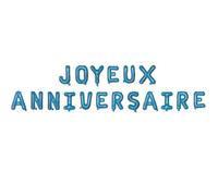 Ballon - Aluminium - Joyeux Anniversaire - Bleu Électrique - 30cm - Gonflable à l'Hélium