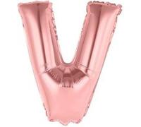 ballon aluminium lettre v 36cm or rose - surprisez vous balm0rglv Rose G