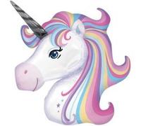 ballon aluminium licorne souriante 74x76cm pastel - générique 9916531 Blanc G
