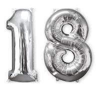 ballon aluminium nombre 18 66cm argent - amscan 3581401 Gris G