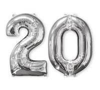 ballon aluminium nombre 20 66cm argent - amscan 3581501 Gris G