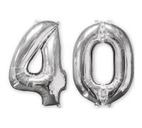 ballon aluminium nombre 40 66cm argent - amscan 3581801 Gris G
