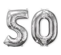 ballon aluminium nombre 50 66cm argent - amscan 3581901 Gris G