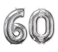 ballon aluminium nombre 60 66cm argent - amscan 3582001 Gris G