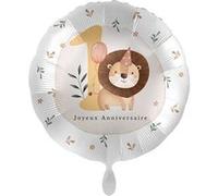 ballon aluminium rond 1 an garçon lion 43cm - générique 50135-fre