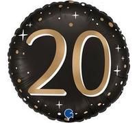 ballon aluminium rond 20 ans célébration 46cm - générique g78221-p