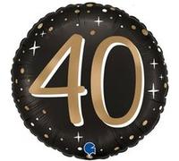 ballon aluminium rond 40 ans célébration 46cm - générique g78224-p