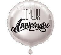 ballon aluminium rond anniversaire 45cm argent - cda 36536 Gris G