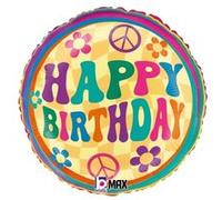 ballon aluminium rond anniversaire groovy 46cm - générique 26531p-p