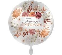 ballon aluminium rond anniversaire végétal 43cm - générique 50159-fre