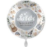 ballon aluminium rond bébé garçon bonheur 43cm - générique 50076-fre