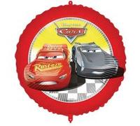 ballon aluminium rond cars 45cm rouge - 193069
