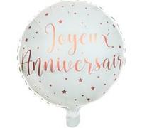 ballon aluminium rond joyeux anniversaire ø45cm or rose - chalayer 6238 0-20 Rose G