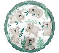 ballon aluminium rond koala eucalyptus hawaï 43cm - 4255401 Gris G