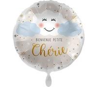 ballon aluminium rond naissance fille nuage 43cm - générique 70160-fre