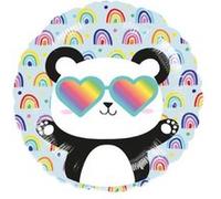 ballon aluminium rond panda arc-en-ciel 43cm - générique 9917258 Bleu G