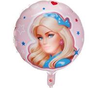ballon aluminium rond poupée girly mode 45cm rose - générique 8785 0-99 Rose G