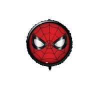 BALLON ALUMINIUM ROND SPIDERMAN MASQUE 45CM ROUGE