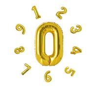 Ballon Anniversaire 0 an-101CM, Decoration Anniversaire 0 an, ballon chiffre pour decoration anniversaire, decoration fête, decoration de nouvel an, decoration de mariage (Or #0)