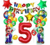 Ballon Anniversaire 5 Ans, 32 Pièces Kit Ballon Anniversaire, Ballon Enfants Avec Bannière Joyeux Anniversaire, Decoration An[A583]
