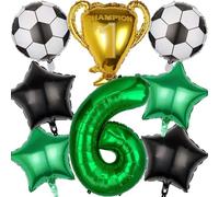 Ballon Anniversaire Football 6 Ans, Kit Anniversaire Foot Ballon, Decoration Anniversaire Football 6 Ans, pour Enfant Anniversaire Sports Thème Decoration