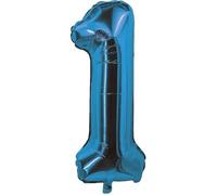Ballon bleu aluminium chiffre 1 pour fête anniversaire 30cm (x1) REF/70051
