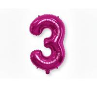 Ballon Chiffre 0 en Aluminium Mylar 60 cm Bleu - Ballon Métallisé à Gonfler à l’Air ou à l’Hélium - Ballon chiffre pour Anniversaire, Fête & Événement (Rose, 3)