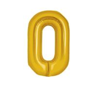 Ballon Chiffre 0 Or 86 cm - Aluminium Métallisé Réutilisable - Fête - Décoration Événementielle Gonflable Air ou Hélium - Prima