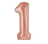 Ballon Chiffre 1 Rose Gold 86 cm - Aluminium Métallisé Réutilisable - Fête - Rose Gold décoration Gonflable Air ou Hélium - Prima