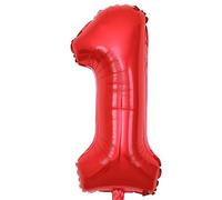 Ballon Chiffre 1 Rouge, Foil Numero 1 Ballon 101cm - Gonflable Ballons Numéro 1 Ansniversaire Fête Decoration - Supporte helium