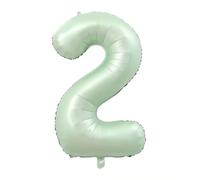 Ballon Chiffre 2 Vert, Foil Numero 2 Ballon 101cm - Gonflable Ballons Numéro 2 Ansniversaire Fête Decoration - Supporte helium