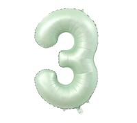 Ballon Chiffre 3 Vert, Foil Numero 3 Ballon 101cm - Gonflable Ballons Numéro 3 Ansniversaire Fête Decoration - Supporte helium
