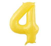 Ballon Chiffre 4 Jaune, Foil Numero 4 Ballon 101cm - Gonflable Ballons Numéro 4 Ansniversaire Fête Decoration - Supporte helium