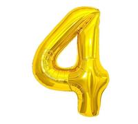Ballon Chiffre 4 Or, Foil Numero 4 Ballon 101cm - Gonflable Ballons Numéro 4 Ansniversaire Fête Decoration - Supporte helium