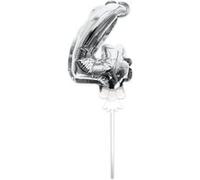 ballon chiffre 4 tige papier gâteau 15cm argent - sud trading cd4170+04 Gris G