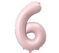 Ballon Chiffre 6 Rose bébé, Foil Ballon 6 Numero 101cm - Gonflable Ballons Numéro 6 Ansniversaire Fête Decoration - Supporte helium