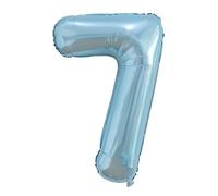 Ballon Chiffre 7 Bleu Perle Anniversaire Numero 7 Deco Birthday, Number 7 Ballon Party Deco Soutenir helium - 100CM