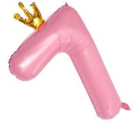 Ballon Chiffre 7 en Film D’aluminium Rose pour Fête D’anniversaire