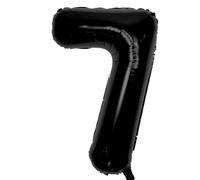 Ballon Chiffre 7 Noir, Foil Numero 7 Ballon 101cm - Gonflable Ballons Numéro 7 Ansniversaire Fête Decoration - Supporte helium