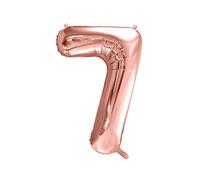 Ballon Chiffre 7 Rose Gold Aluminium Mylar 60 cm - Décoration Anniversaire et Fête - Ballon Chiffre Métallisé Réutilisable Gonflage Air ou Hélium
