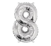 Rayher Ballon gonflable chiffre 8, anniversaire, jubilé, 40 cm argenté, 87040606