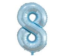 Ballon Chiffre 8 Bleu Perle Anniversaire Numero 8 Deco Birthday, Number 8 Ballon Party Deco Soutenir helium - 100CM