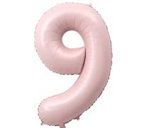 Ballon Chiffre 9 Rose bébé, Foil Ballon 9 Numero 101cm - Gonflable Ballons Numéro 9 Ansniversaire Fête Decoration - Supporte helium