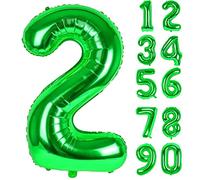 Ballon Chiffre Anniversaire 2 Vert,Numéro 2 Feuille Géante Hélium Ballons Gonflables XXL Grand Ballon 2 Numérotés Garçon Fille Homme Femme D'anniversaire Décoration pour Fête Mariage Célébrations