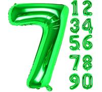 Ballon Chiffre Anniversaire 7 Vert,Numéro 7 Feuille Géante Hélium Ballons Gonflables XXL Grand Ballon 7 Numérotés Garçon Fille Homme Femme D'anniversaire Décoration pour Fête Mariage Célébrations