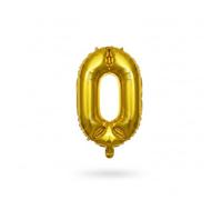 Ballon chiffre en aluminium métallisé, doré et argenté, 100 cm, avec baguette de 10 cm, pour fêtes et anniversaires (or 0)